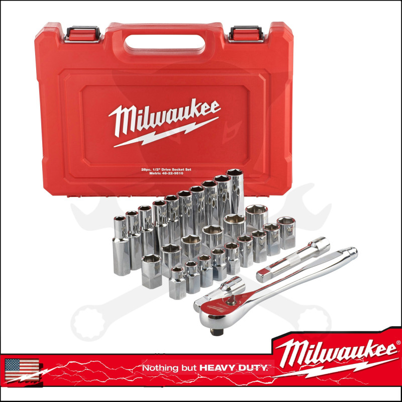 Dugókulcs készlet 1/2" METRIKUS 10-24 mm 6 lapú 28 r. - Milwaukee