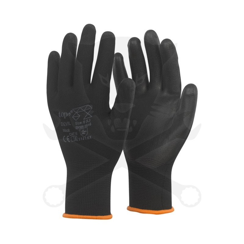 Kesztyű - szerelőkesztyű - fekete M-es 8-as