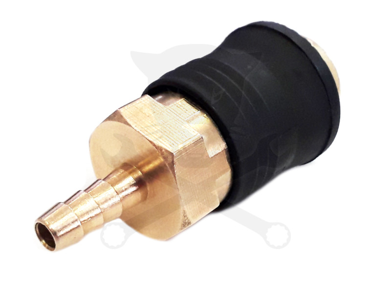 Levegős csatlakozó - gyorscsatlakozó anya - RÉZ- tömlővég 6 mm -OLASZ