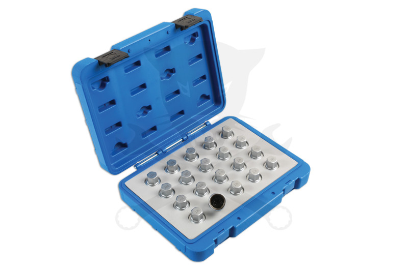 Kerékőr kulcs készlet Opel/Vauxhall gyári kerékőrökhöz 20 db 121-140