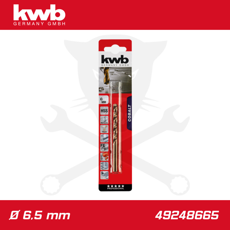 Csigafúró 6,5 mm HSS-G Co5 DIN 338 Twist, profi - KWB