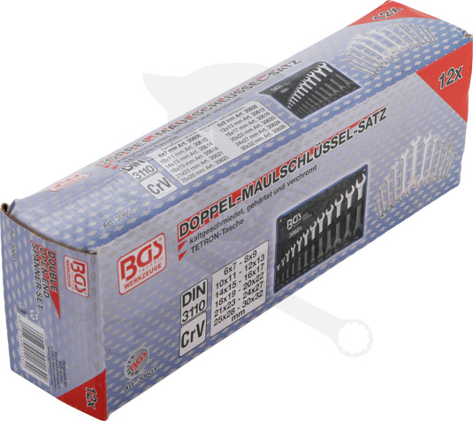 Villás-villáskulcs készlet 12 db-os 6-32 mm - hidegen kovácsolt - BGS