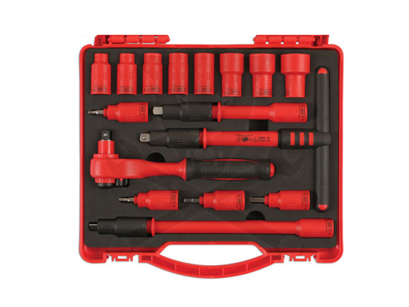 Dugókulcs készlet VDE 1000 V Szigetelt/Hibrid szerszám készlet3/8" 16 db-os