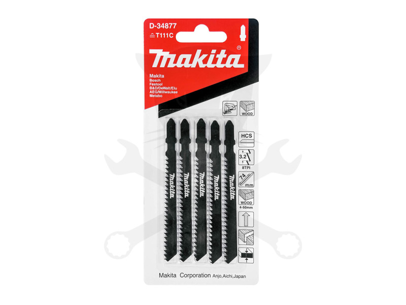 Fűrészlap dekopírfűrészhez, fára 100 mm Z8 B13 - 5db - Makita