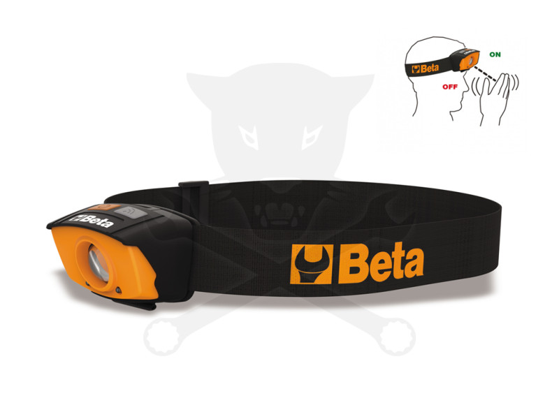 Szerelőlámpa - Fejlámpa LED CREE XP-G2 Be/Ki érzékelős IP54 -elemes- Beta