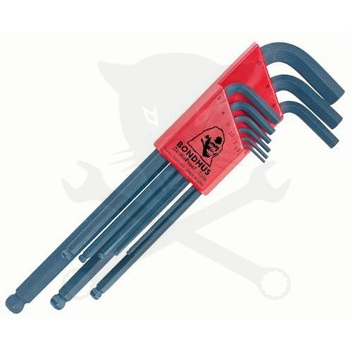 Imbuszkulcs készlet hosszú, gömbv. 1.5-10 mm - BLX9M Bondhus