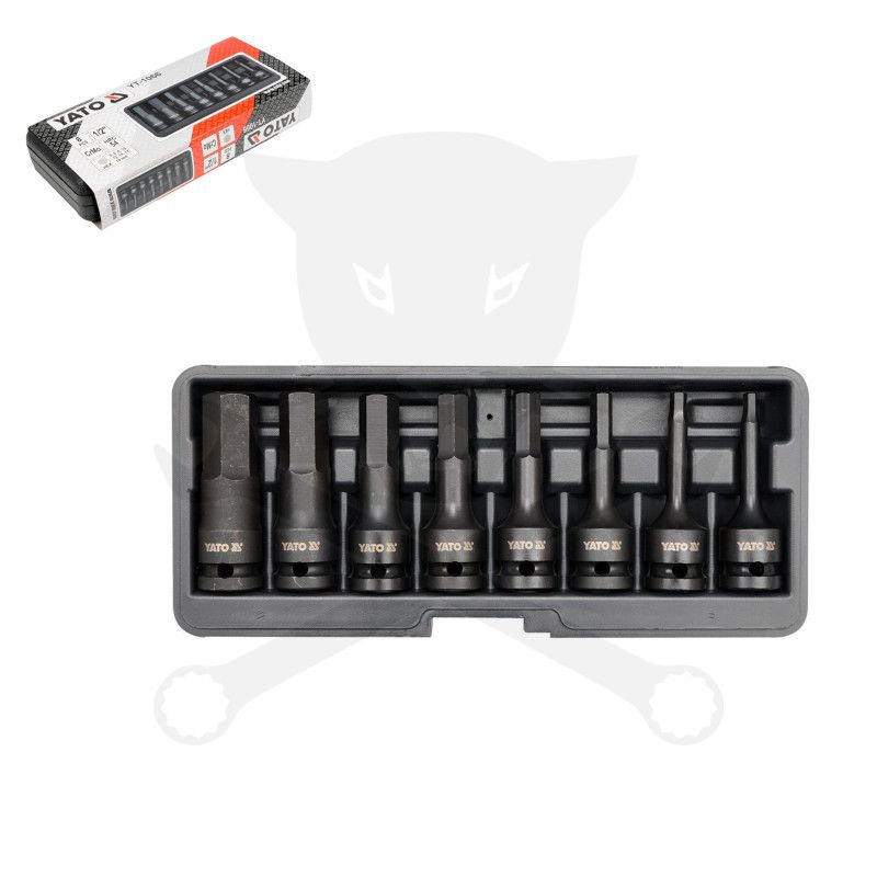 Légkulcsfej készlet 1/2" Imbusz h. 6-19 mm 8 db-os - Yato