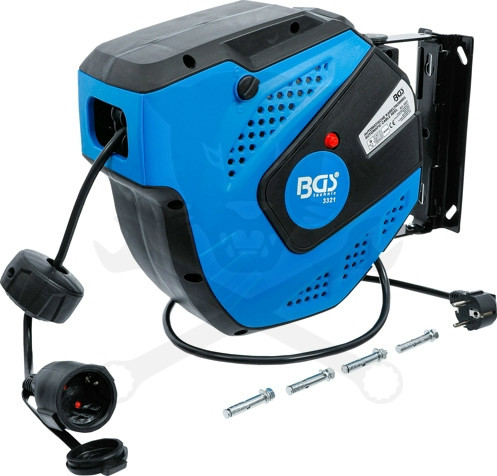 Kábeldob fali automatikus csévélődob 230 V 15 +1 méter 3 x 1.5 mm2 -BGS