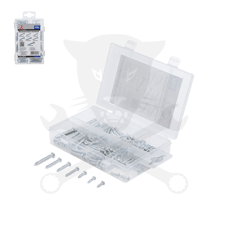 Fém lemezcsavar készlet 175 db - BGS