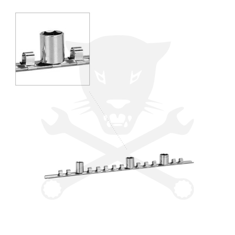 Dugókulcstartó sín 1/4" 15 db-os BGS