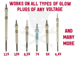 Izzítógyertya-teszter univerzális feszültségű Hubitools