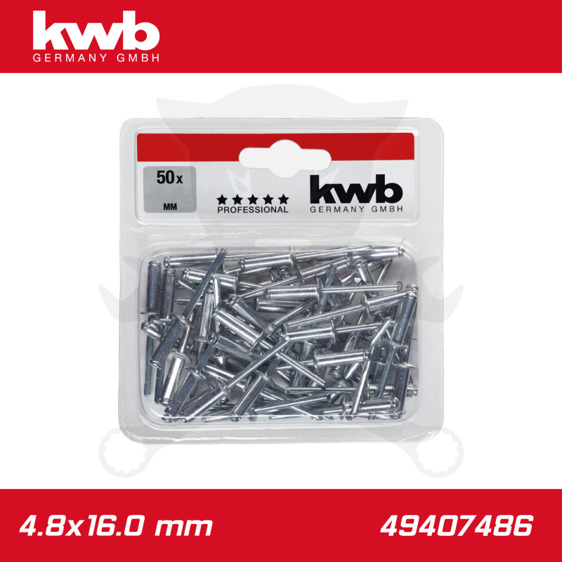 Popszegecs, alu-horganyzott DIN 7337 4.8x16.0 mm 50 db-os - KWB