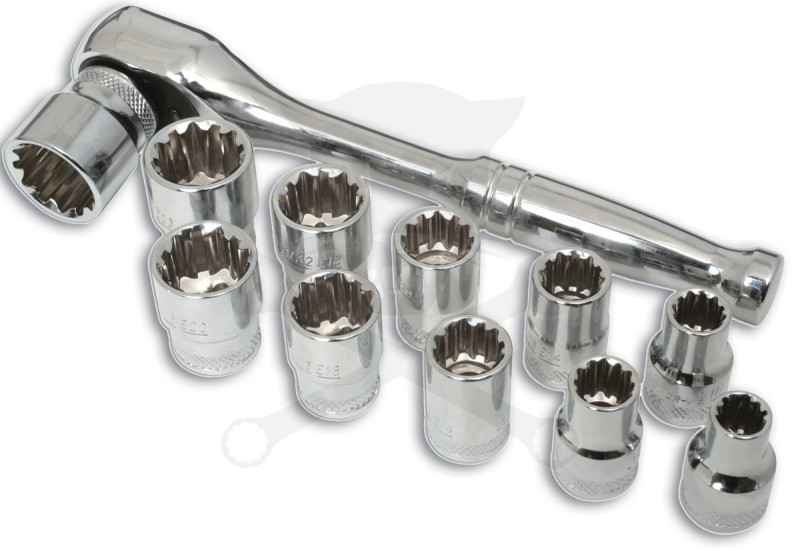 Dugókulcs készlet Gear Lock - Alldrive 3/8" 11 db+1 db racsnis hajtó-TS20