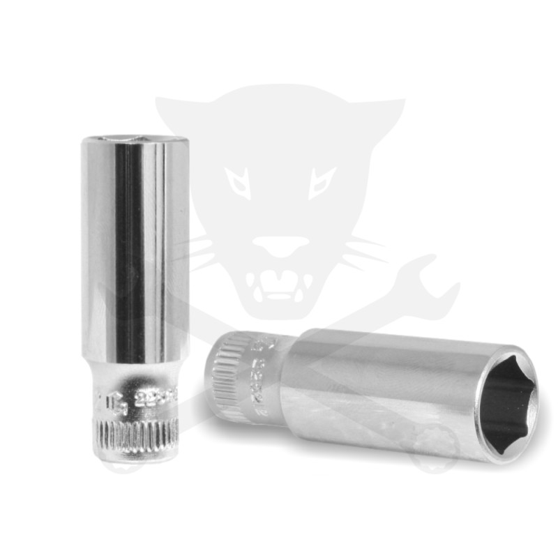 Dugókulcs - crowafej 1/4" 6 lap hosszú 9 mm Genius