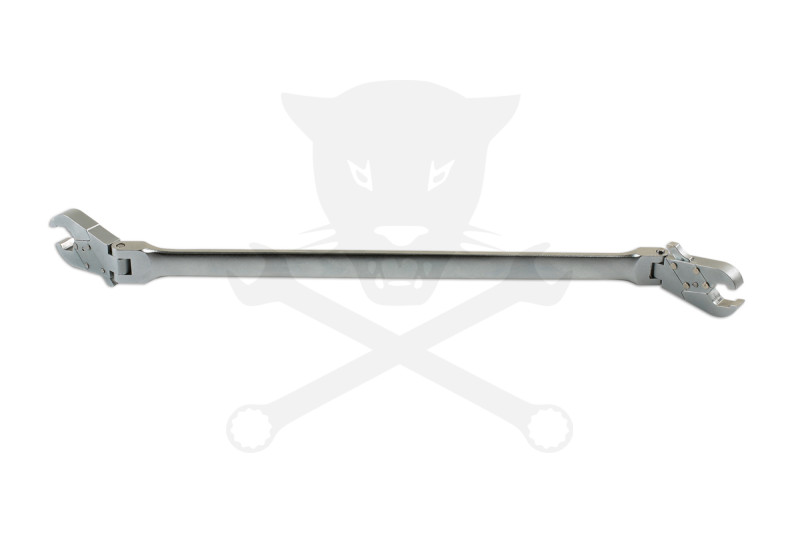 Fékcsőkulcs racsnis, kétoldali csuklós, extra hosszú 12 x 13 mm -Laser