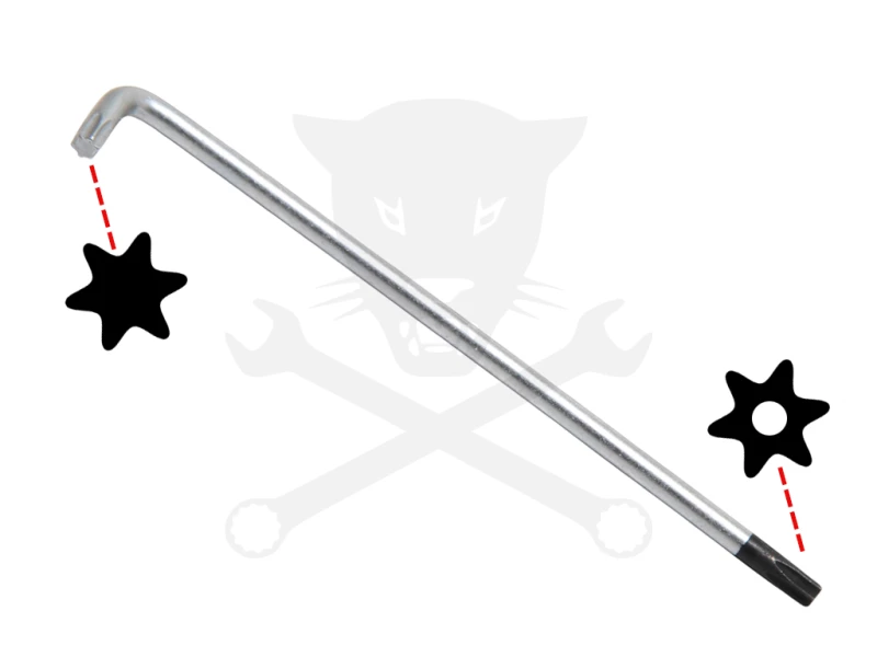 Torxkulcs "L" alakú extra hosszú T20 torx-lyukas torx - BGS