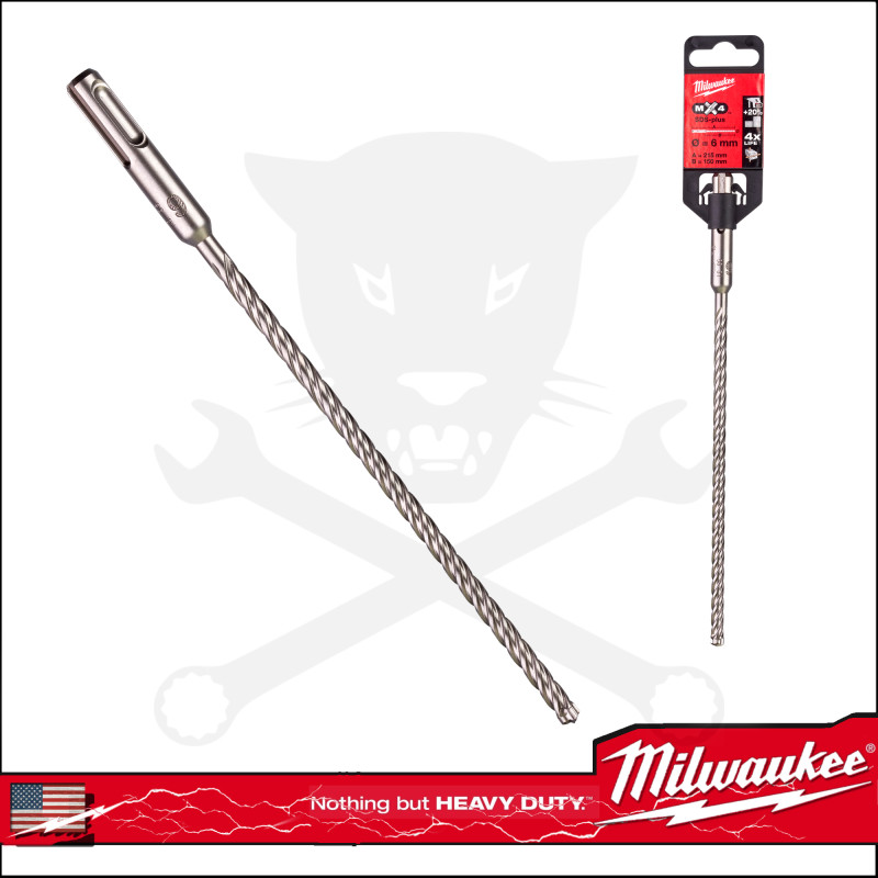 Kőzetfúró 6 x 215 mm - négyélű SDS-Plus - MX4 Milwaukee