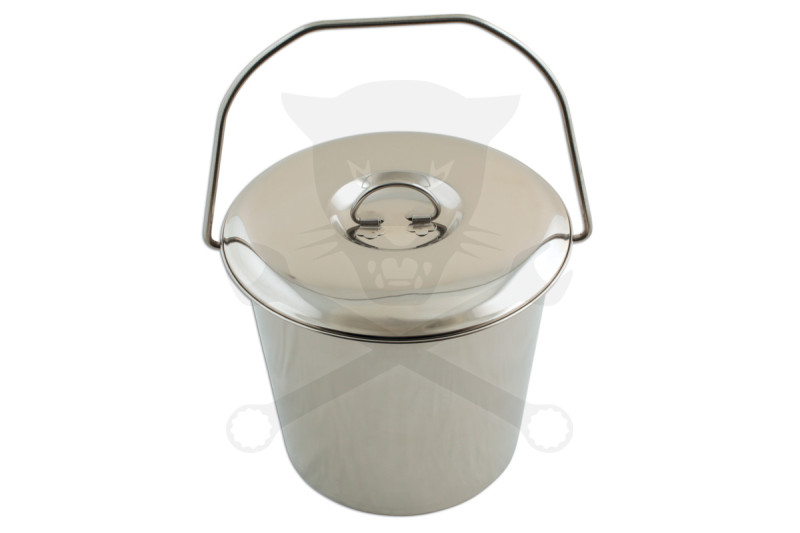Vödör - rozsdamentes acél - 12 literes - tükrösre polírozott kivitel