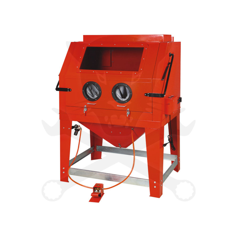 Homokfúvó szekrény 990 literes + ciklon porelszívó