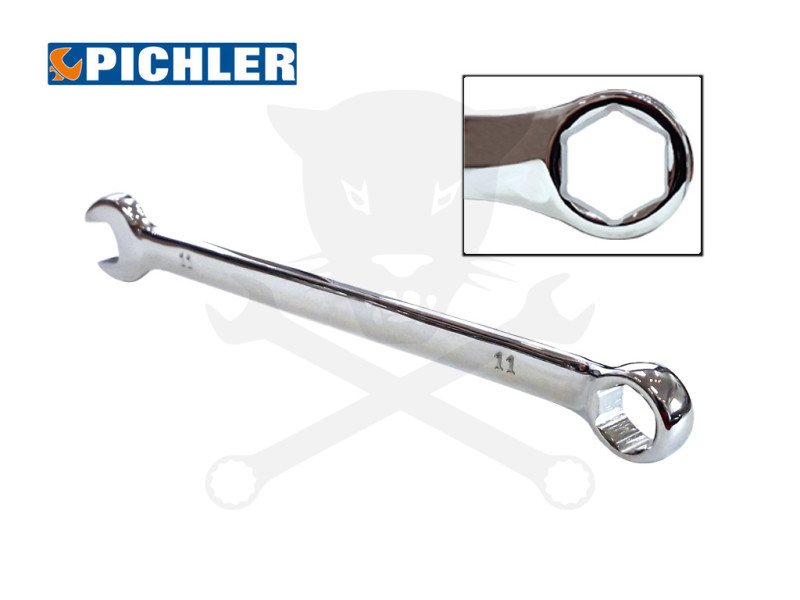 Csillag-villáskulcs - HATLAPÚ - 11 mm x 170 mm - 15 fokos