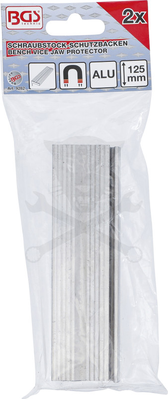 Satuhoz lágy-pofa 125 mm-es betét nélkül 2 db-os - mágneses kivitel BGS