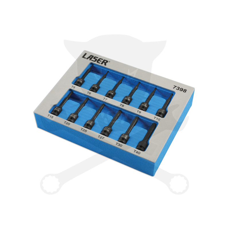 Légkulcsfej készlet 1/4" Torx T5-T40 - hosszú profil 12 db-os