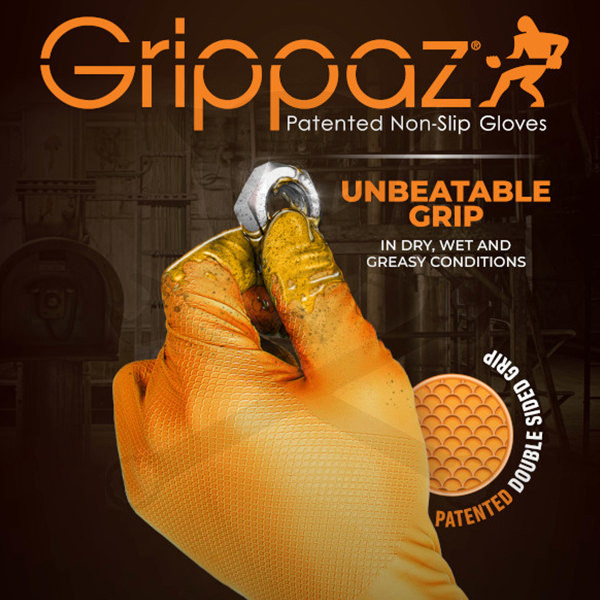 Kesztyű Grippaz 100% Nitril 11/XXL - dobozos 50 db-os - NARANCS BF22