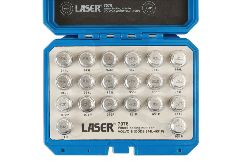 Kerékőr kulcs készlet Volvo gyári kerékőrhöz 20 db "B" Code 944L-951P