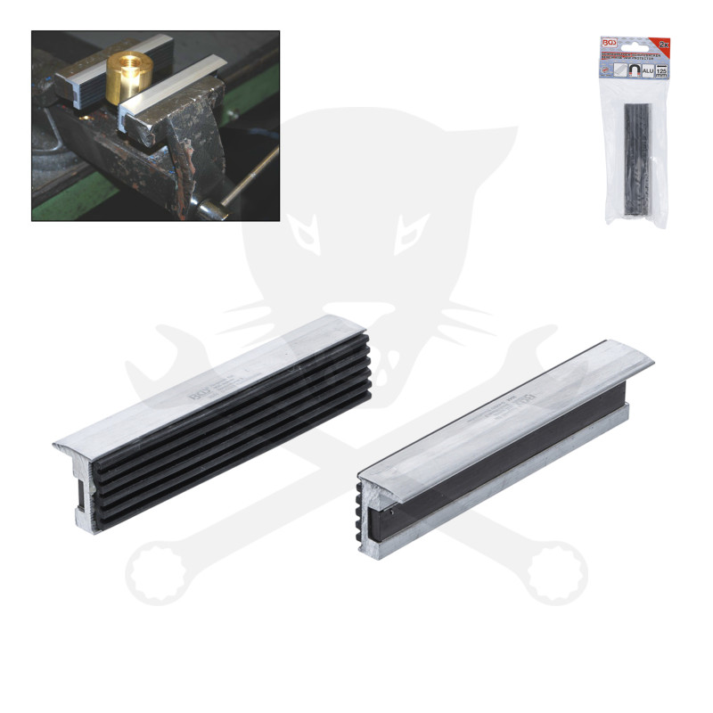 Satuhoz lágy-pofa 125 mm-es gumi betétes 2 db-os - mágneses kivitel BGS