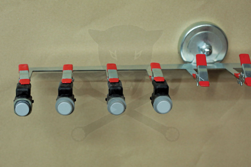 Mágneses 10 db-os csipeszes parkolószenzor fényező tartókonzol