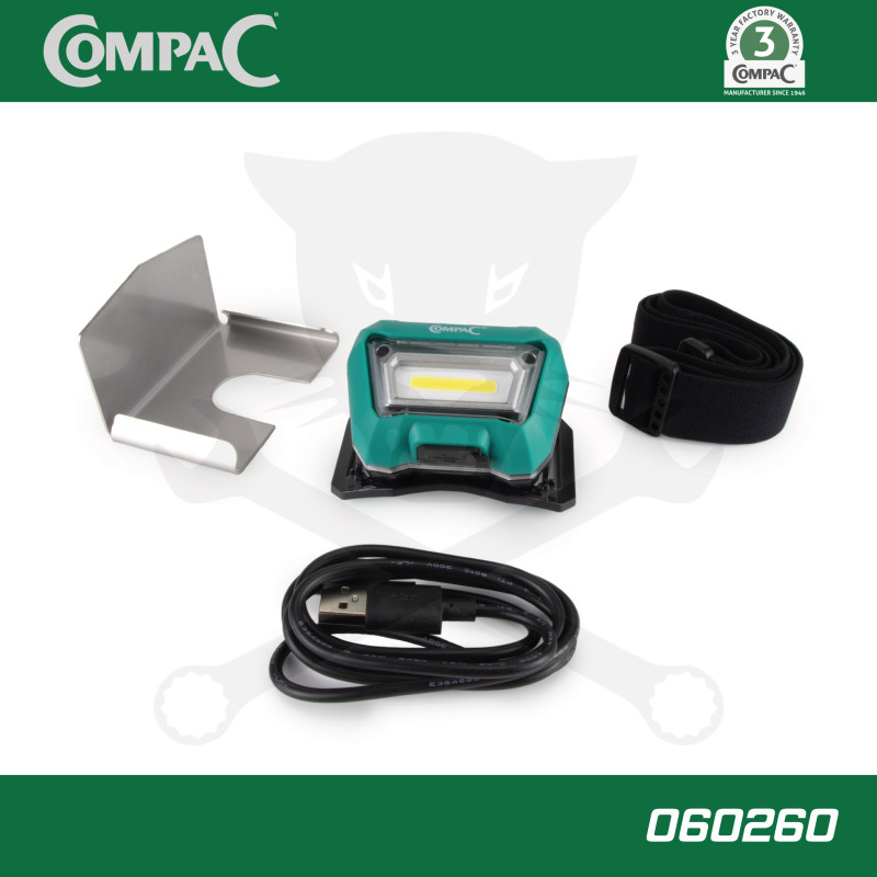 Szerelőlámpa - Krokodilhoz akkus USB okos LED lámpa+szenzor COMPAC CSL