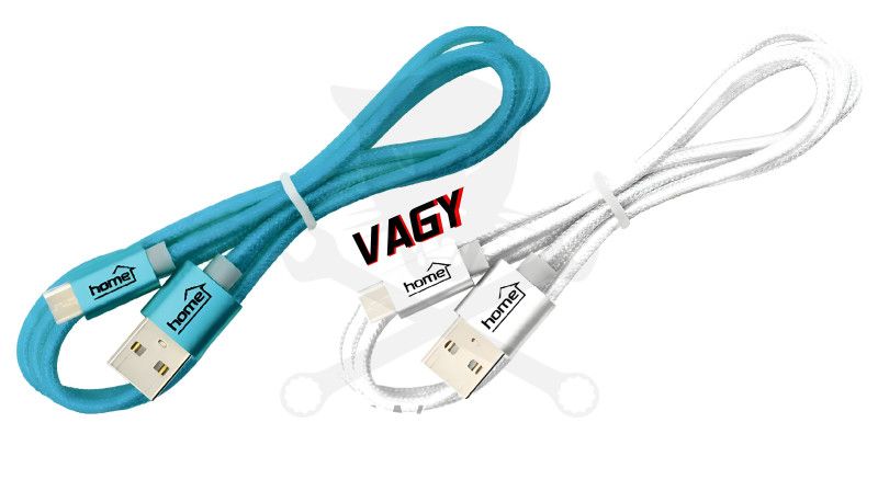USB töltőkábel Micro kék vagy fehér 1m - Home