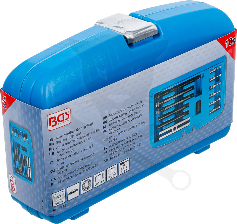 Csapágylehúzó készlet belső golyóscsapágyakhoz 10 db-os 20-100 mm - BGS