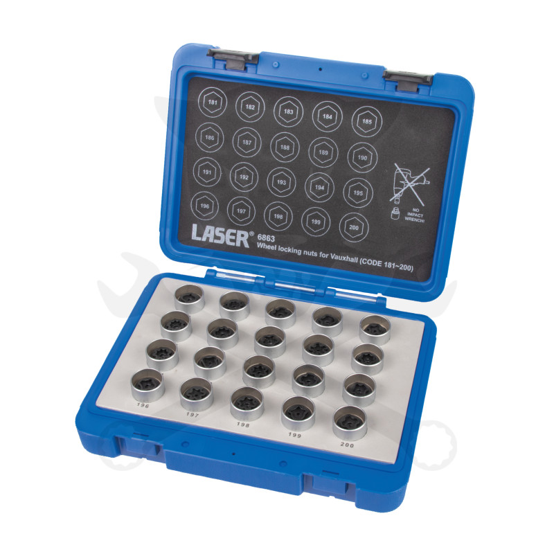 Kerékőr kulcs készlet Opel/Vauxhall gyári kerékőrökhöz 20 db 181-200