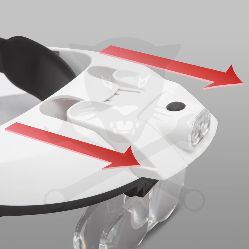 Nagyító 6x - LED-es fejpánt, dupla lencsés - 105x40 mm - Handy