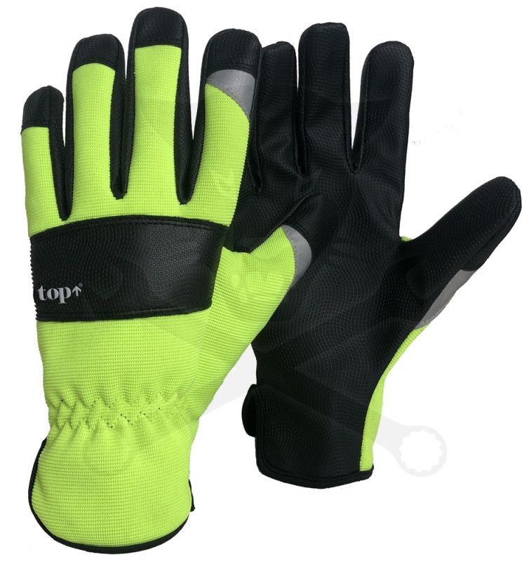 Kesztyű - munkakesztyű - műbőr erősített FLUO 8/M