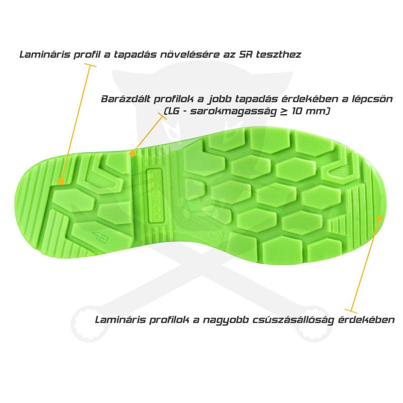 Munkavédelmi cipő SPARCO - Indy Texas S1PS ESD fekete-zöld 35-ös