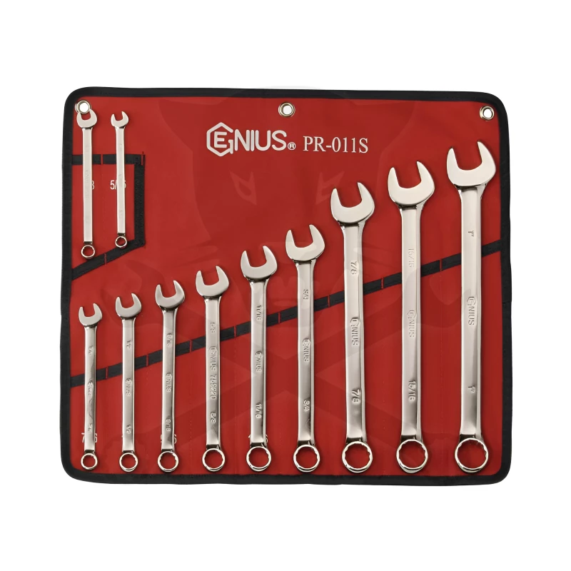 Csillag-villáskulcs készlet 11 db polírozott - colos 5/16" - 1" - Genius