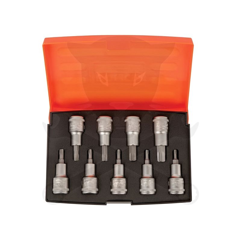 Rátűzőkulcs - crowa+bit 1/2" torx készlet 9 db-os