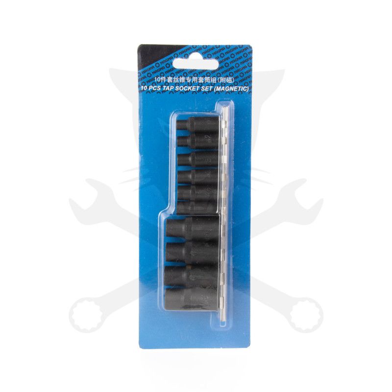 Adapter készlet menetfúrókhoz 10 db-os 4 lapú M1.5-M12 -mágneses