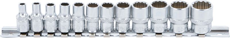 Dugókulcs - crowafej készlet 1/4" 12 sz. rövid COLOS 12 db-os BGS