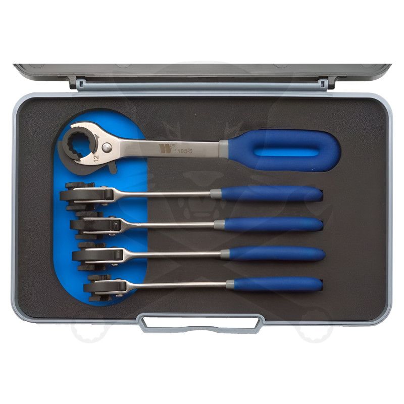 Fékcsőkulcs készlet racsnis 5 db-os