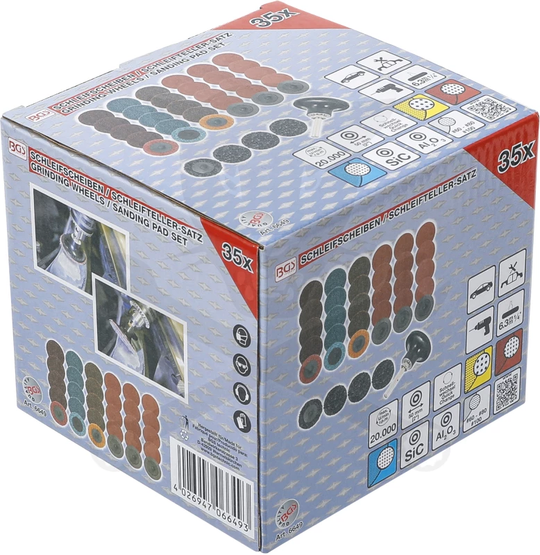 Csiszolókorong készlet, átmérő:50 mm-es 34+1 db-os készlet