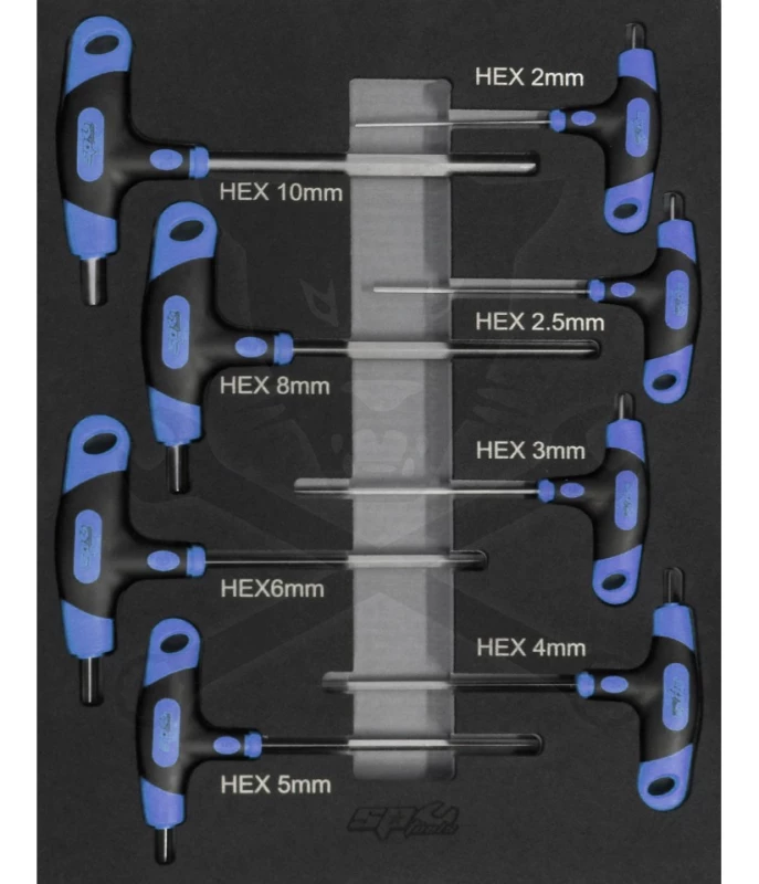 Tálcás SP Tools T-fogós imbusz készlet 8db-os - S- es