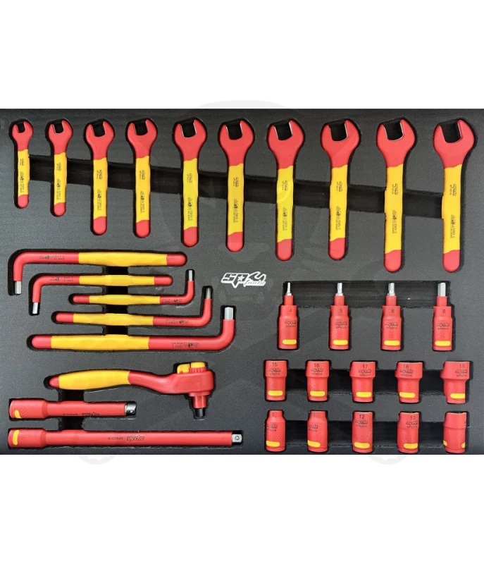 Tálcás SP Tools "M" VDE 1000V-os Szerszám készlet 32 db-os