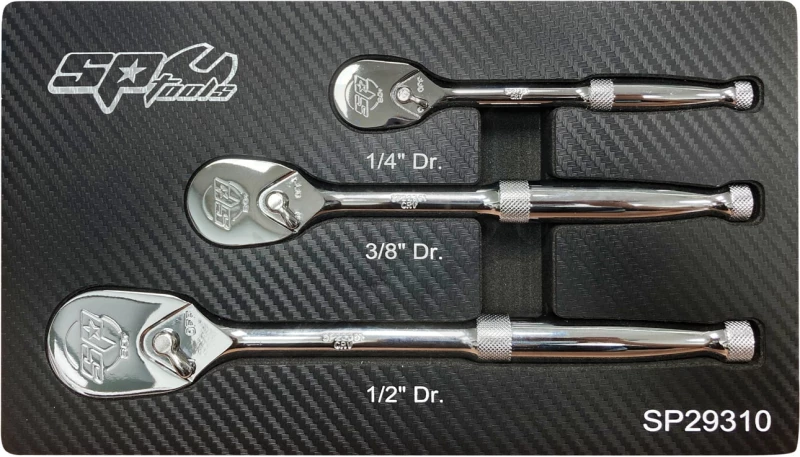 Crowa racsnis kulcs készlet 3 db-os 90 fogas 1/2"-3/8"-1/4" - SP Tools