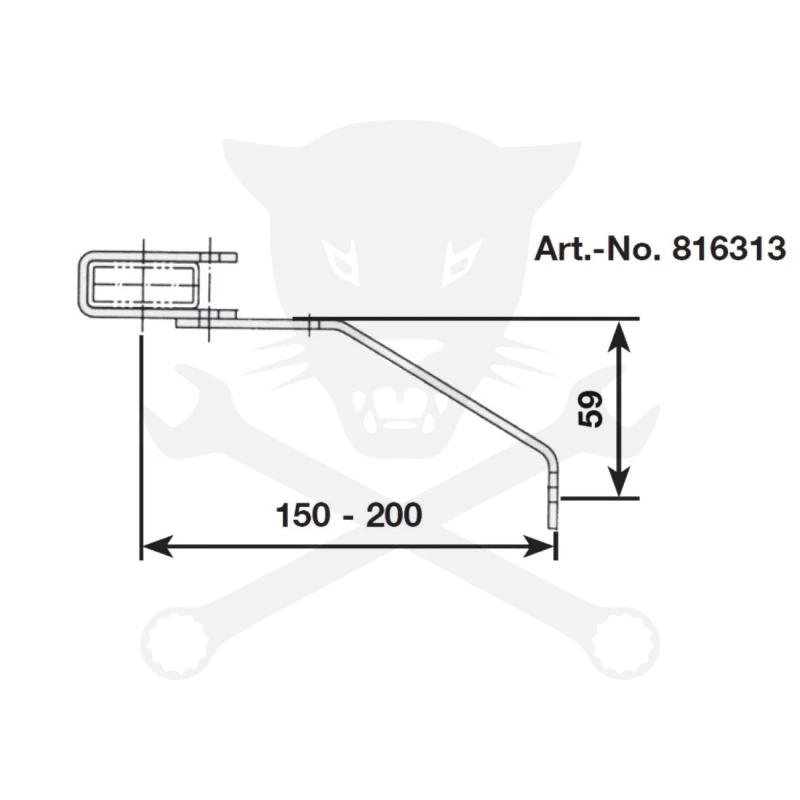 Aknalétra ACÉL létrafokoshoz fali rögzítő horganyzott - 165-215 mm