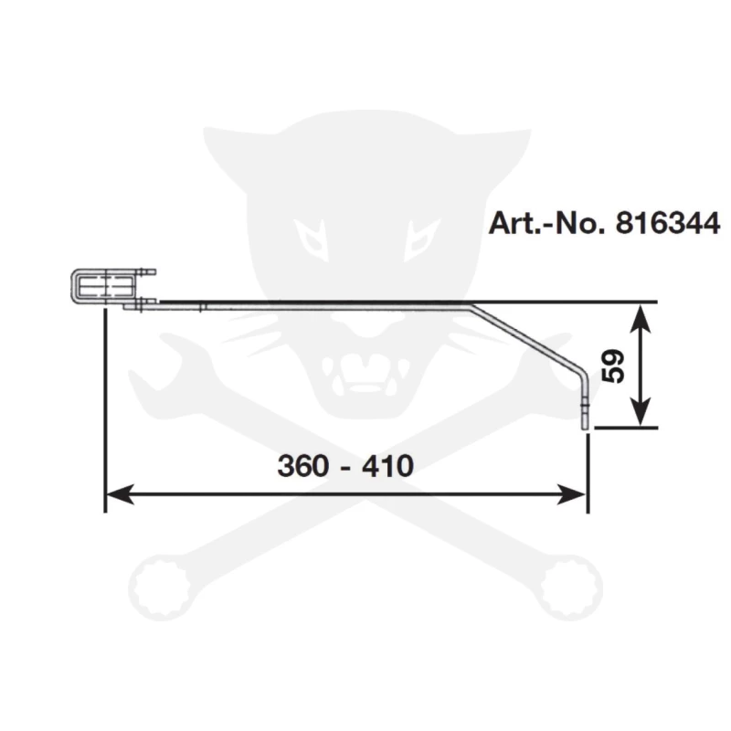 Aknalétra ACÉL létrafokoshoz fali rögzítő horganyzott - 360-410 mm