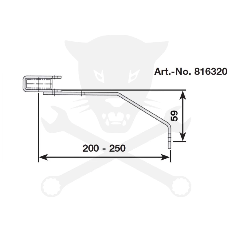 Aknalétra ACÉL létrafokoshoz fali rögzítő horganyzott - 200-250 mm