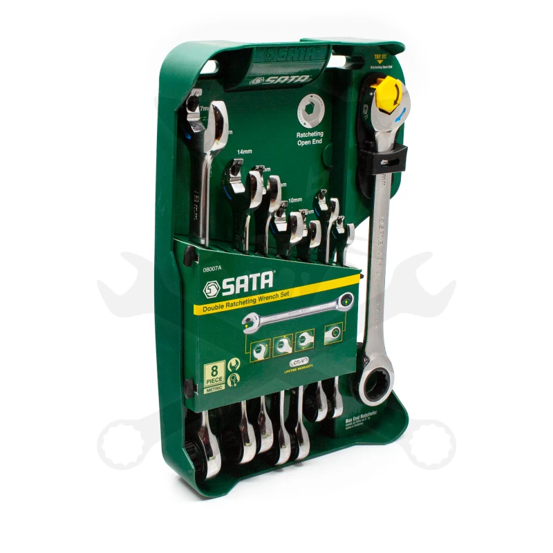 Csillag-villás racsnis készlet 8r. 8-19 mm 72 fogú - SATA